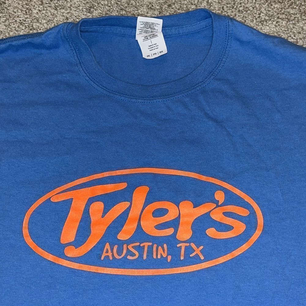 Carolina Light Blue Tylers Keep Austin weird Texas funny vintage big T-shirt XXL